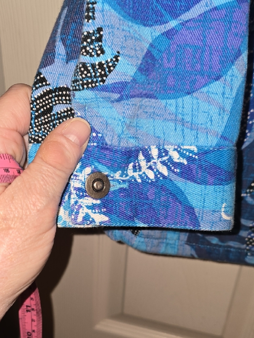 Ruby Rd.‎ Blue Multi Floral Patchwork Jean Jacket - Picture 4 of 4